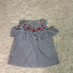 Youth large of the shoulder floral tank